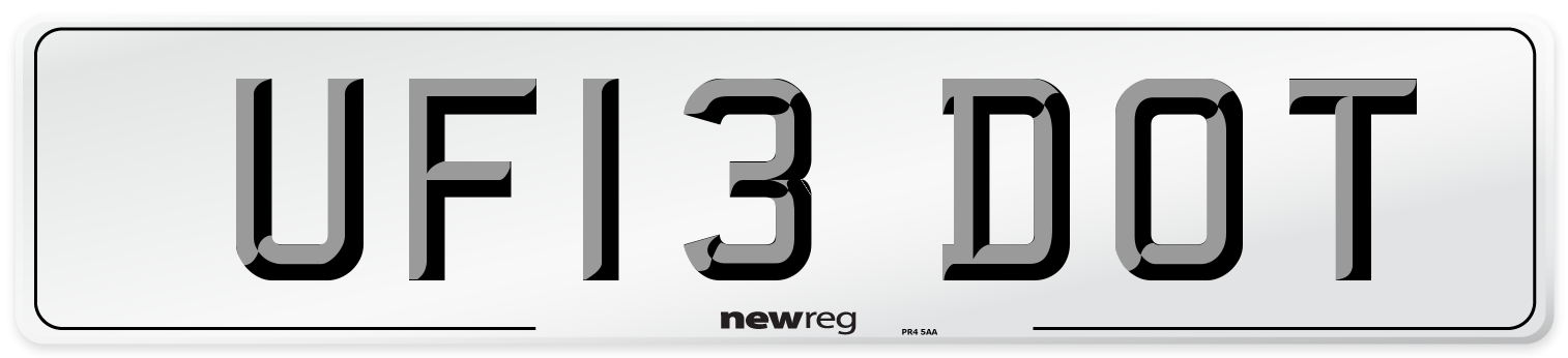 UF13 DOT Number Plate from New Reg